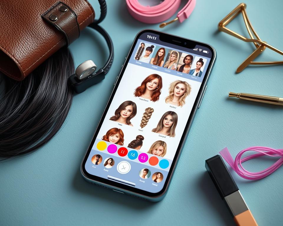 app que simula cabelos