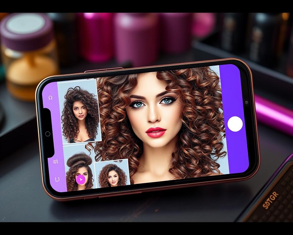 app para simular cachos no cabelo