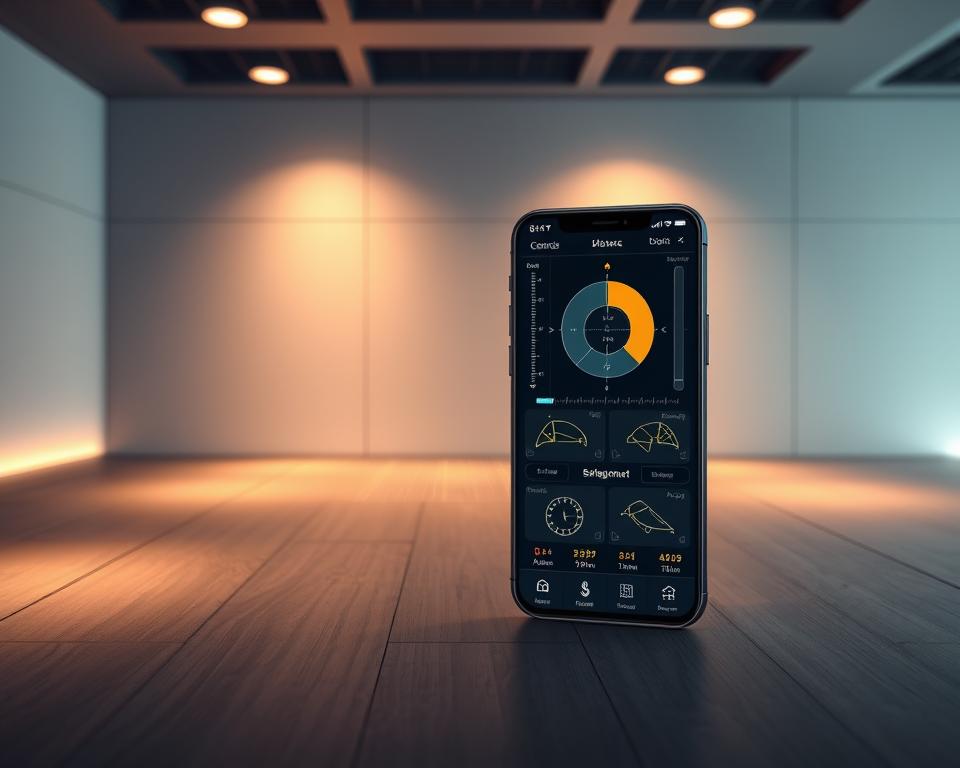 A high-tech digital measurement app interface, showcasing a variety of advanced measurement tools and features. In the foreground, a sleek and intuitive user interface displays various measurement modes, including distance, area, volume, and angle. The middle ground features detailed schematics and diagrams, highlighting the precision and accuracy of the measurements. In the background, a modern, minimalist setting with clean lines and subtle textures creates a professional and sophisticated atmosphere. Warm, directional lighting accentuates the digital display, creating depth and emphasizing the technological prowess of the app. The overall composition conveys a sense of advanced, reliable, and user-friendly measurement capabilities. A high-tech digital measurement app interface, showcasing a variety of advanced measurement tools and features. In the foreground, a sleek and intuitive user interface displays various measurement modes, including distance, area, volume, and angle. The middle ground features detailed schematics and diagrams, highlighting the precision and accuracy of the measurements. In the background, a modern, minimalist setting with clean lines and subtle textures creates a professional and sophisticated atmosphere. Warm, directional lighting accentuates the digital display, creating depth and emphasizing the technological prowess of the app. The overall composition conveys a sense of advanced, reliable, and user-friendly measurement capabilities.