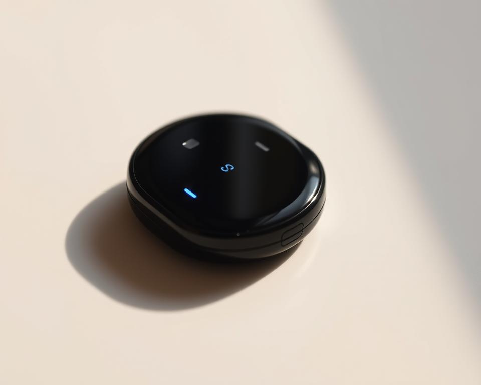 A sleek, modern family GPS tracker device, its glossy black exterior gleaming under warm studio lighting. Compact and discreet, the tracker rests on a minimalist white surface, casting crisp shadows. The camera captures it at a slight low angle, emphasizing its clean, functional design. Subtle blue indicator lights pulse softly, conveying a sense of reliable, always-on connectivity. The background is blurred, keeping the focus squarely on the precision engineering of this GPS monitoring solution, ready to provide safety and peace of mind for families. A sleek, modern family GPS tracker device, its glossy black exterior gleaming under warm studio lighting. Compact and discreet, the tracker rests on a minimalist white surface, casting crisp shadows. The camera captures it at a slight low angle, emphasizing its clean, functional design. Subtle blue indicator lights pulse softly, conveying a sense of reliable, always-on connectivity. The background is blurred, keeping the focus squarely on the precision engineering of this GPS monitoring solution, ready to provide safety and peace of mind for families.