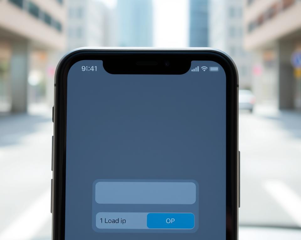 A modern, minimalist digital display showcasing the process of vehicle license plate lookup. In the foreground, a smartphone screen presents a clean, intuitive interface for entering a license plate number. The middle ground features a loading animation, conveying the real-time nature of the lookup. The background depicts a blurred urban environment, suggesting the practical application of this service in everyday driving situations. Bright, natural lighting creates a sense of clarity and efficiency, while a muted color palette reinforces the digital, technology-driven theme. The overall composition and styling reflect the seamless, user-friendly experience of quickly accessing vehicle information through a dedicated mobile application.