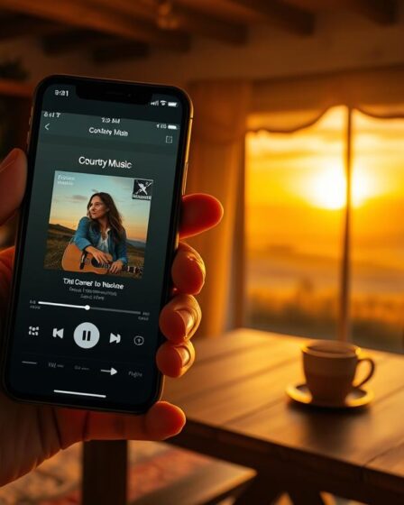 Aplicativo para escutar música country
