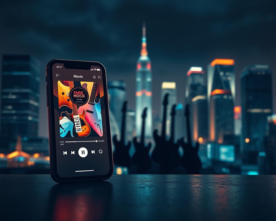 Aplicativo para escutar música rock