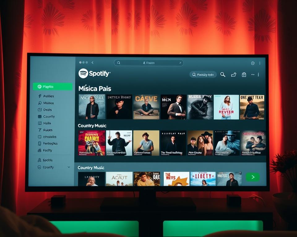 playlists país no Spotify