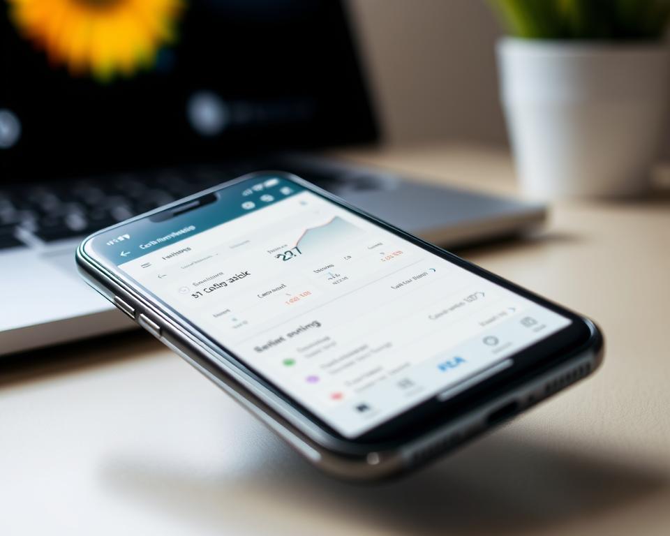 A high-quality smartphone displaying a sophisticated mobile app interface, featuring a clean and intuitive dashboard with customizable monitoring metrics and settings. The app's design exudes professionalism, with a muted color palette and minimalist aesthetic, complemented by subtle animations and responsive touch controls. The display is well-lit, showcasing the app's clarity and attention to detail, with a sense of sleek, modern technology. The composition places the device in the foreground, allowing the user to clearly examine the app's features and functionality, while the background remains blurred and unobtrusive, creating a focused, task-oriented environment.