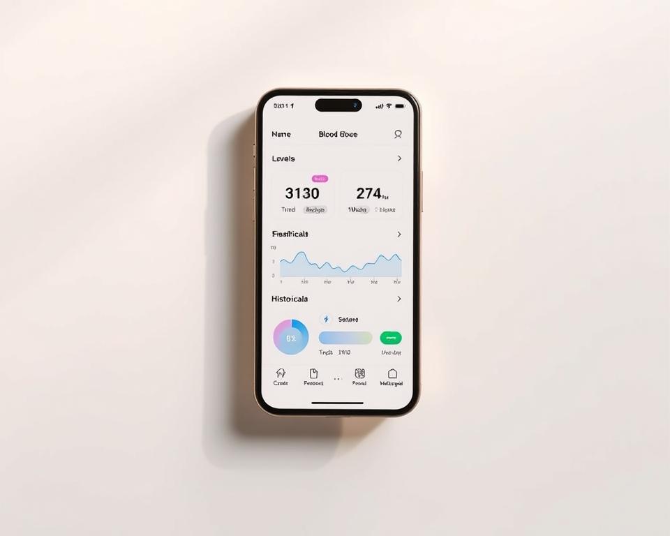 A sleek and intuitive mobile application floats against a clean, minimalist background. The screen displays a user-friendly dashboard with clear visualizations of blood glucose levels, trend lines, and historical data. The interface is designed with a calming color palette and features simple yet elegant iconography, inviting the user to effortlessly track and manage their glycemic health. Soft, natural lighting casts a warm, reassuring glow, emphasizing the application's role as a trusted companion in the user's self-care journey. The overall composition conveys a sense of control, clarity, and ease-of-use, reflecting the key criteria for choosing the best glucose monitoring app. A sleek and intuitive mobile application floats against a clean, minimalist background. The screen displays a user-friendly dashboard with clear visualizations of blood glucose levels, trend lines, and historical data. The interface is designed with a calming color palette and features simple yet elegant iconography, inviting the user to effortlessly track and manage their glycemic health. Soft, natural lighting casts a warm, reassuring glow, emphasizing the application's role as a trusted companion in the user's self-care journey. The overall composition conveys a sense of control, clarity, and ease-of-use, reflecting the key criteria for choosing the best glucose monitoring app.