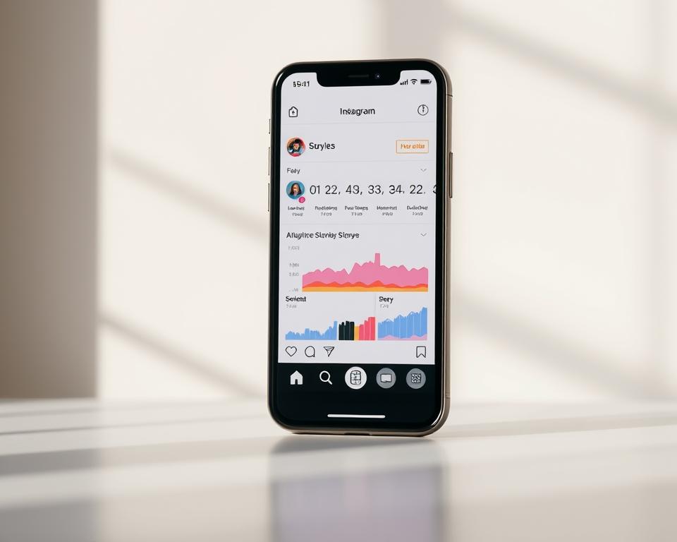 A visually striking, hyper-realistic image of the Instagram Stories interface. Set against a softly blurred background, the foreground features a large, prominently displayed Instagram Stories window, showcasing elegant, minimalist icons and controls. The screen displays a series of dynamic, colorful Instagram Story visualizations, capturing the app's ability to track and analyze Story views. The lighting is natural and diffuse, creating a clean, modern aesthetic. The camera angle is slightly elevated, giving a sense of depth and perspective. The overall mood is sleek, sophisticated, and focused on the core functionality of the Instagram Stories feature. A visually striking, hyper-realistic image of the Instagram Stories interface. Set against a softly blurred background, the foreground features a large, prominently displayed Instagram Stories window, showcasing elegant, minimalist icons and controls. The screen displays a series of dynamic, colorful Instagram Story visualizations, capturing the app's ability to track and analyze Story views. The lighting is natural and diffuse, creating a clean, modern aesthetic. The camera angle is slightly elevated, giving a sense of depth and perspective. The overall mood is sleek, sophisticated, and focused on the core functionality of the Instagram Stories feature.