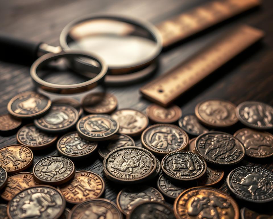 identificação de moedas antigas