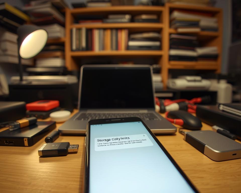 armazenamento limitado