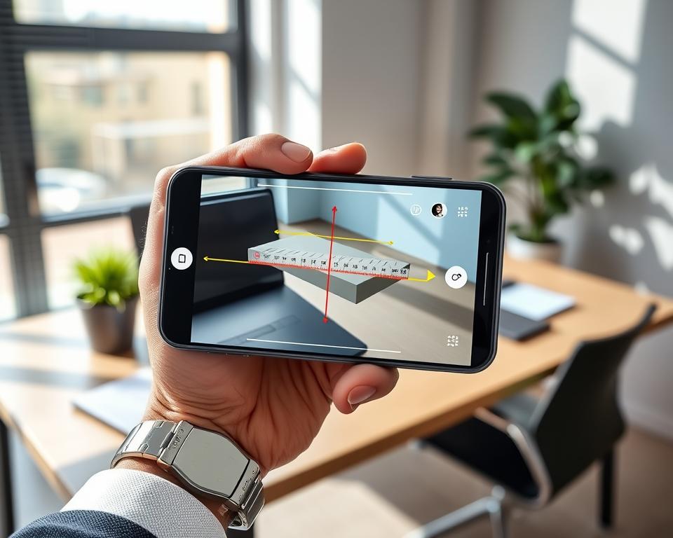 aplicativo de medição por realidade aumentada