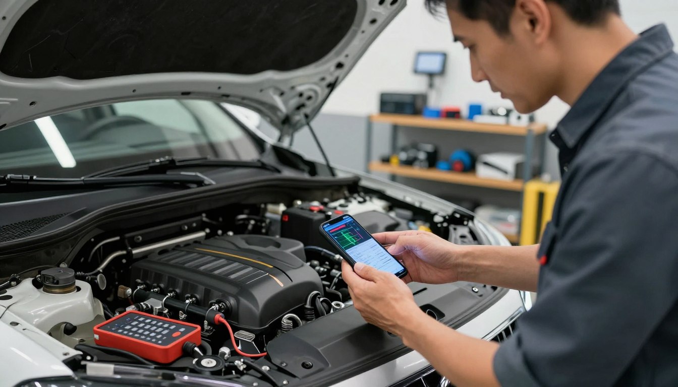 Diagnóstico mecânico direto no celular