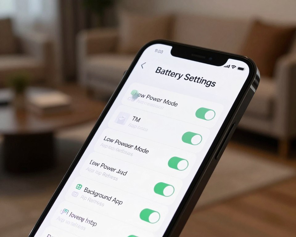 configurações de economia de energia iphone