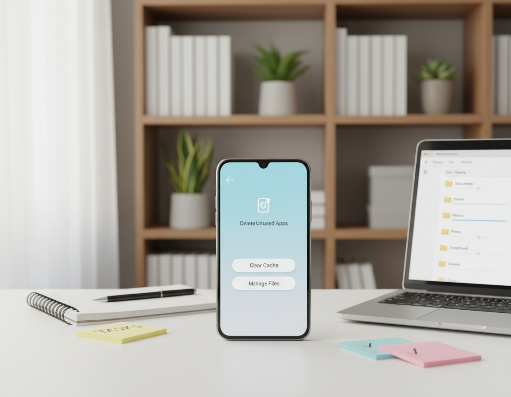 Limpeza de armazenamento de smartphone