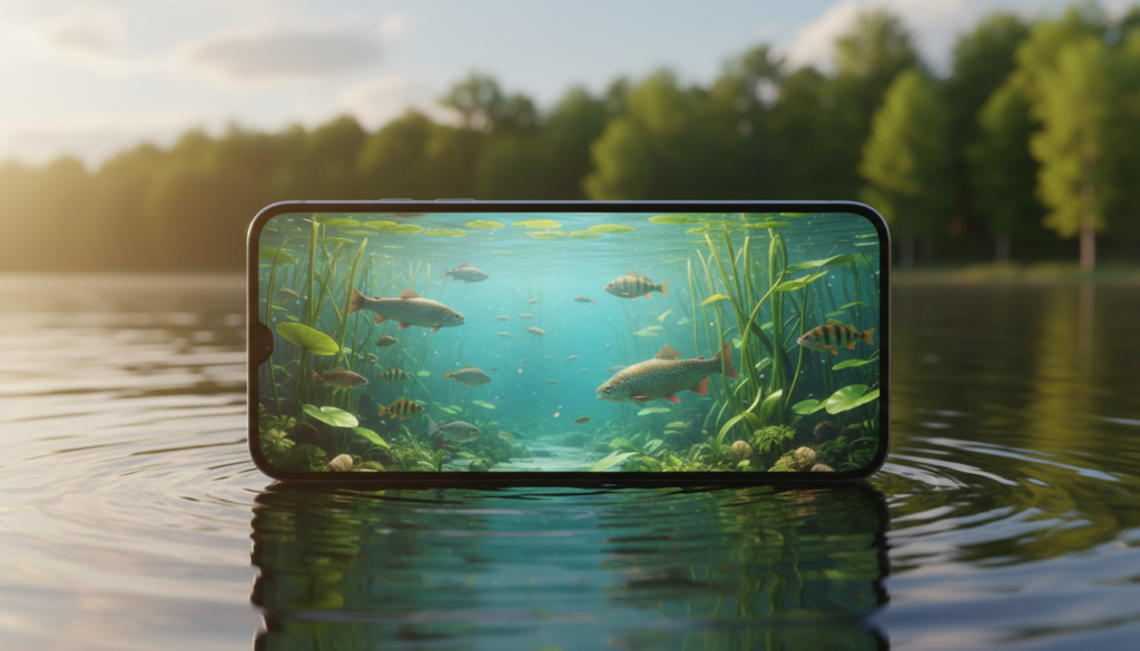 Tecnologia de visualização de peixes no smartphone