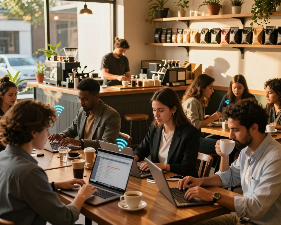 wi-fi grátis em cafeterias