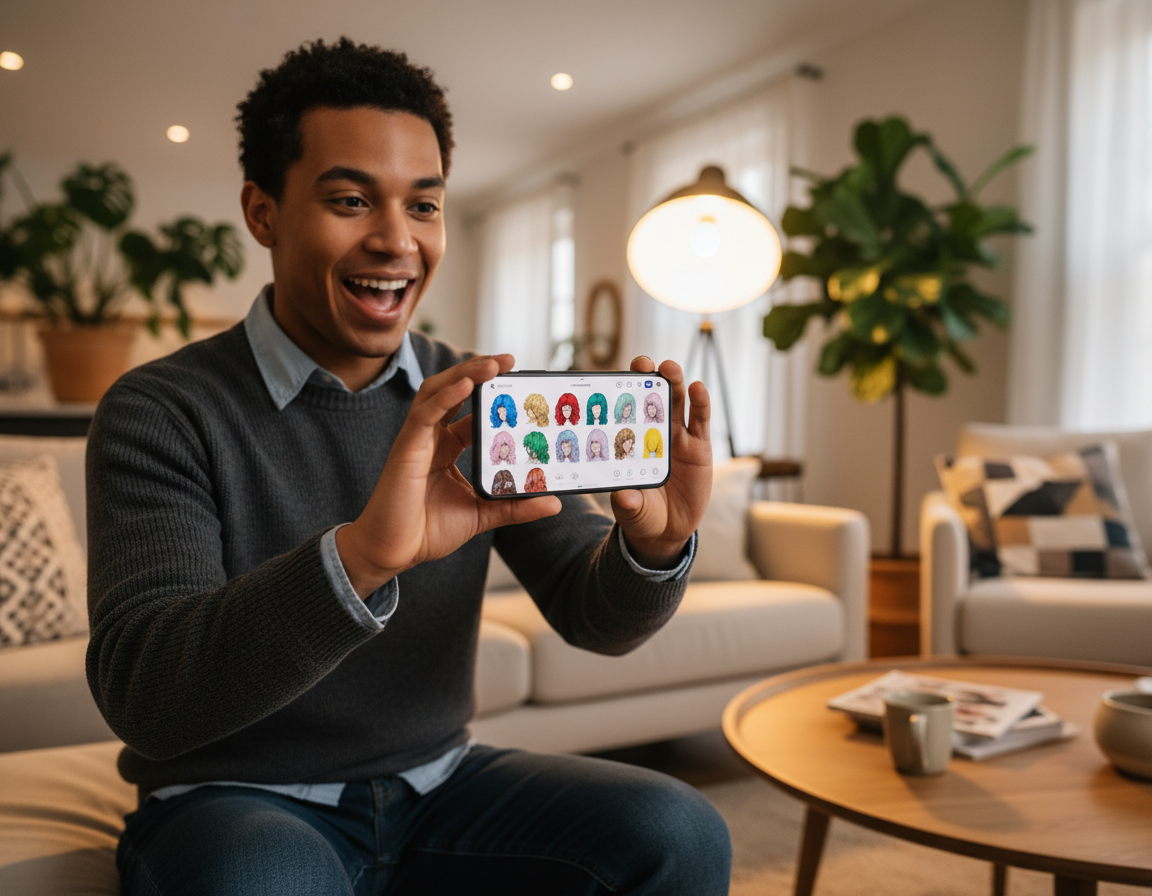 Teste cortes e cores de cabelo pelo celular