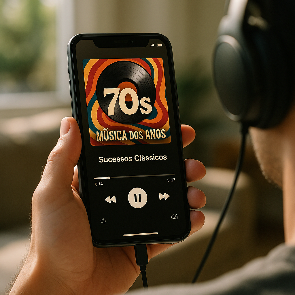 App Música dos Anos 70 - Sucessos Clássicos