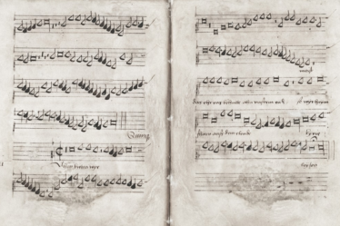 Old handwritten musical score on aged paper — Foto por Europeana na Unsplash